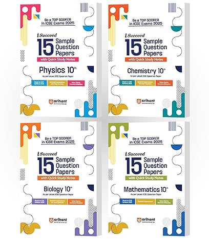 ICSE i-Succeed Sample Papers for Physics, Chemistry, Biology & Mathematics | Set of 4 books